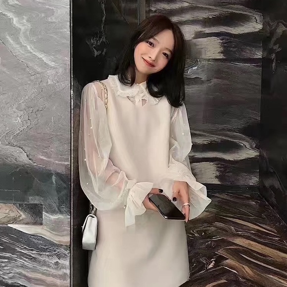 Blouse and Dress Set Black/White - Picture 2 of 6